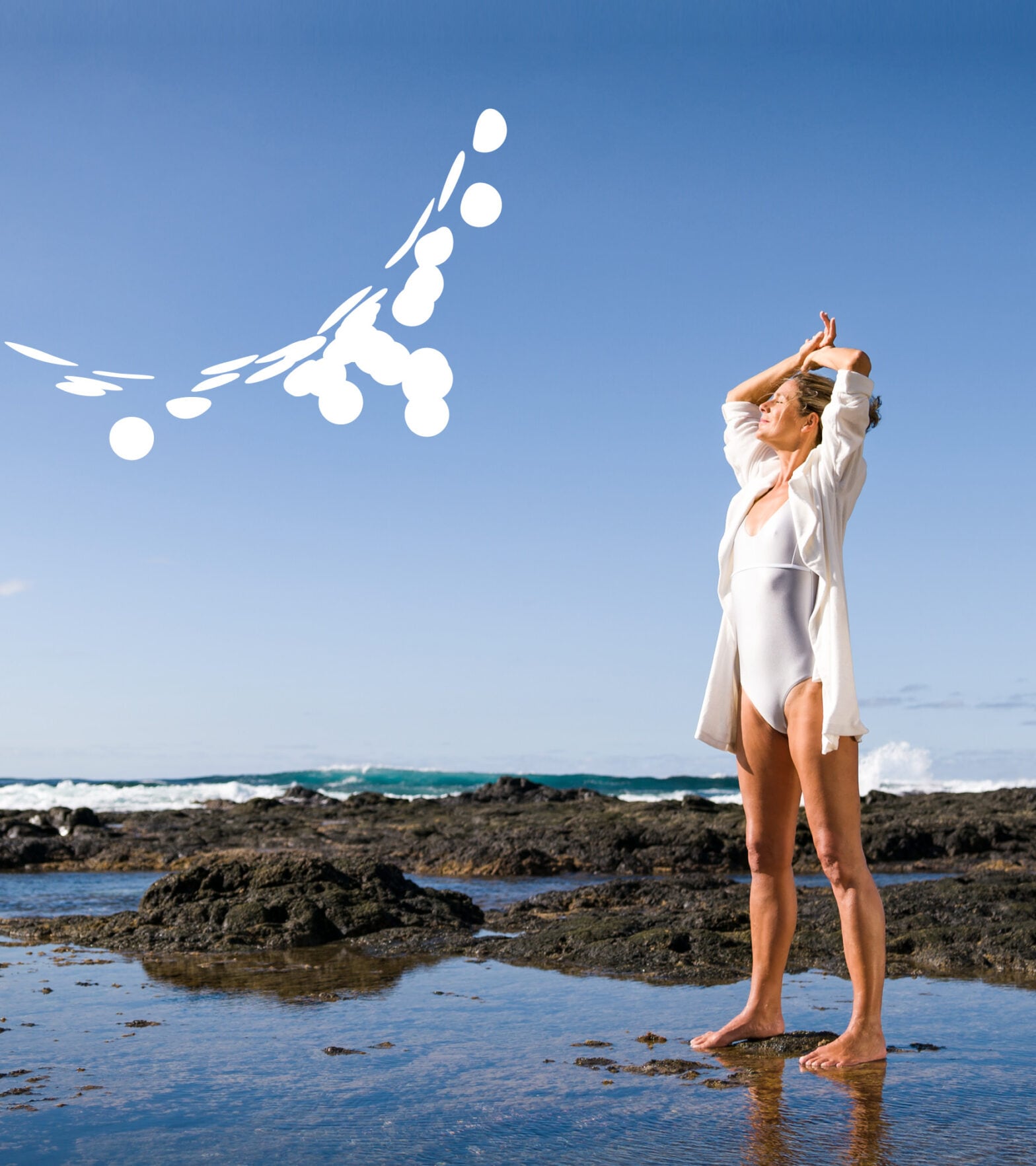 Kraftort F. X. Mayr Frau im Meer